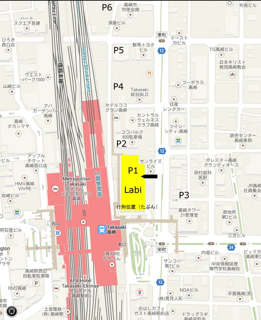 ヤマダ電機 LABI1 高崎 map